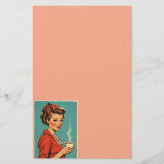 Papelaria Retro housewife coffee pink stationery