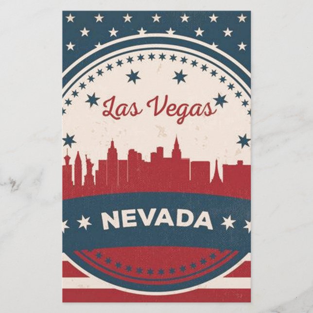 Papelaria Retro Las Vegas Skyline (Frente)