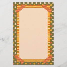 Papelaria Retro Spring Hand Drawn Faux Washi Floral Vertical