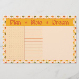 Papelaria Retro Spring Hand Drawn Plan and Dream Floral Grid