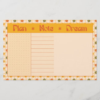 Papelaria Retro Spring Hand Drawn Plan and Dream Floral Grid