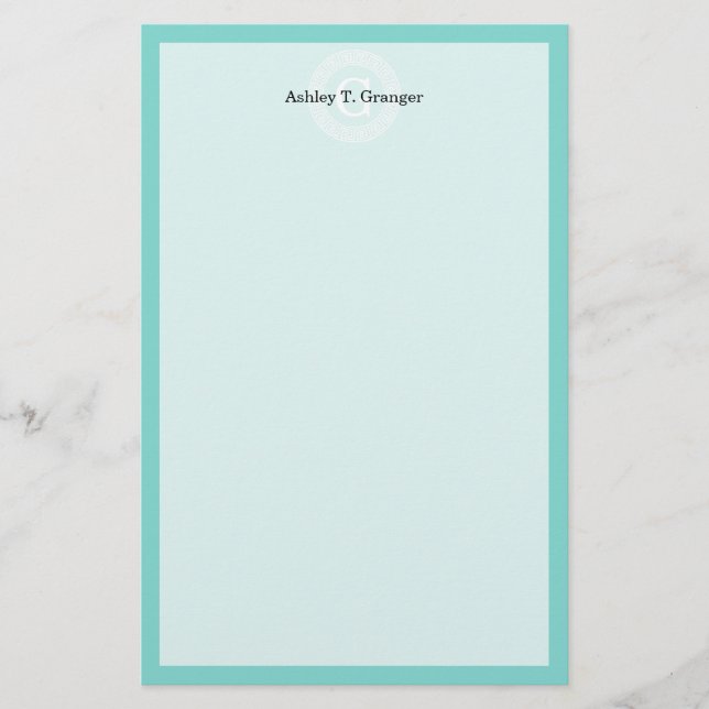 Papelaria Robin Egg Qual Quadro de Chave Grega Segunda Frame (Frente)