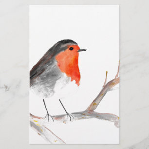 Papelaria Robin Watercolor pintando arte de Natal