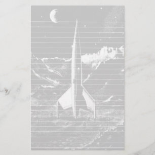 Papelaria Rocket retro no planeta estéril