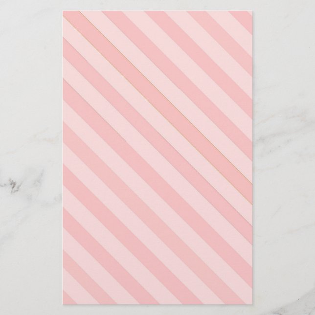 Papelaria Rosa da listra dos doces no papel de carta (Frente)