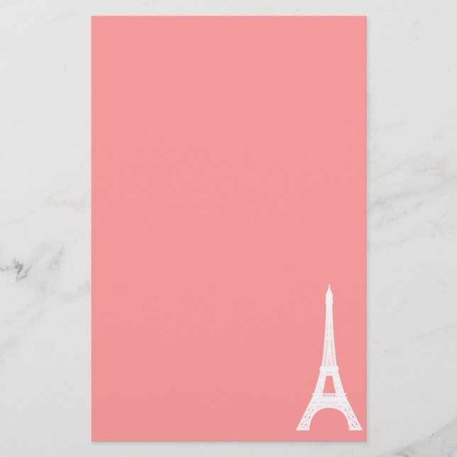 Papelaria Rosa da torre Eiffel (Frente)