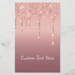 Papelaria Rosa de Texto Personalizado Dissipadores Sparkle L
