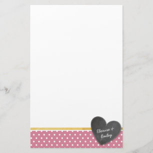 Papelaria ROSA do quadro de bolinhas MONOGRAM rosa-