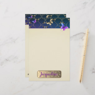 Papelaria Rosa Purple Butterflies sem nome