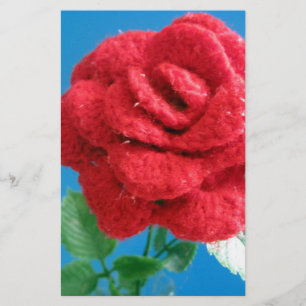 Papelaria Rosa vermelha de algodão