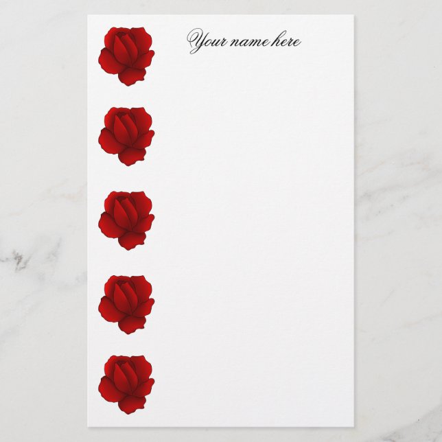 Papelaria Rosa vermelha gótica romântica (Frente)