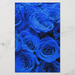 Papelaria Rosas azuis Elegantes flores azuis florais azuis