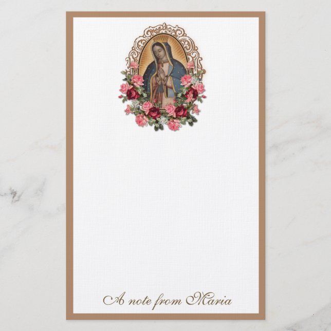 Papelaria Rosas da Virgem Católica Mary Guadalupe (Frente)