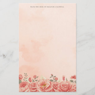 Papelaria Rosas de Coral Vintage Casamento Personalizado de 