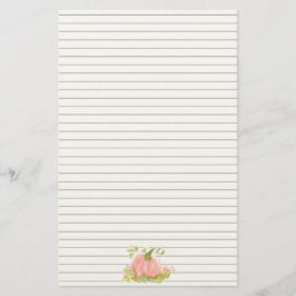 Papelaria Rosas de outono de abóbora rosa listradas