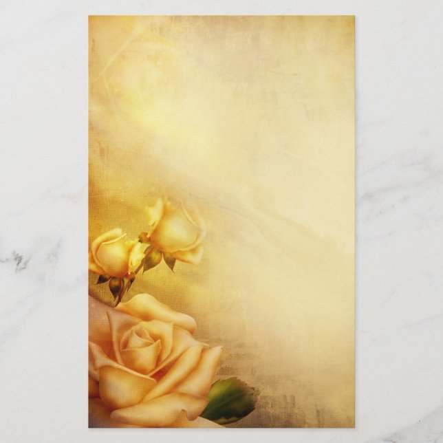 Papelaria Rosas do ouro do vintage (Frente)