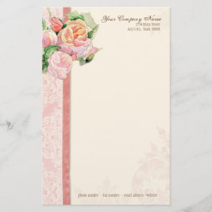 Papelaria Rosas Franceses Lavados Elegantes, Elegantes, Rosa
