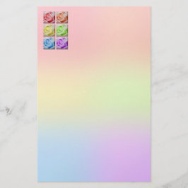 Papelaria Rosas macro do arco-íris