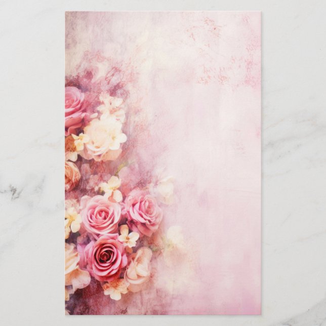 Papelaria Rosas Rosa Vintage (Frente)