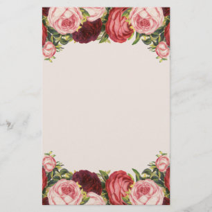 Papelaria Rosas rosas vermelha da couve de Borgonha do