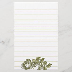 Papelaria Rosas Vintage Etching Dourado Links Stationery