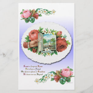 Papelaria Rosas Vitorianos Papel Floral em Livro