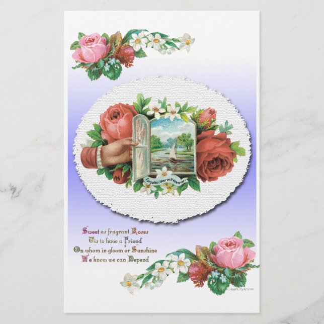 Papelaria Rosas Vitorianos Papel Floral em Livro (Frente)