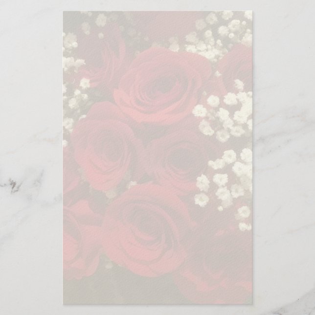 Papelaria Roses and Baby's Breath Stationery (Frente)
