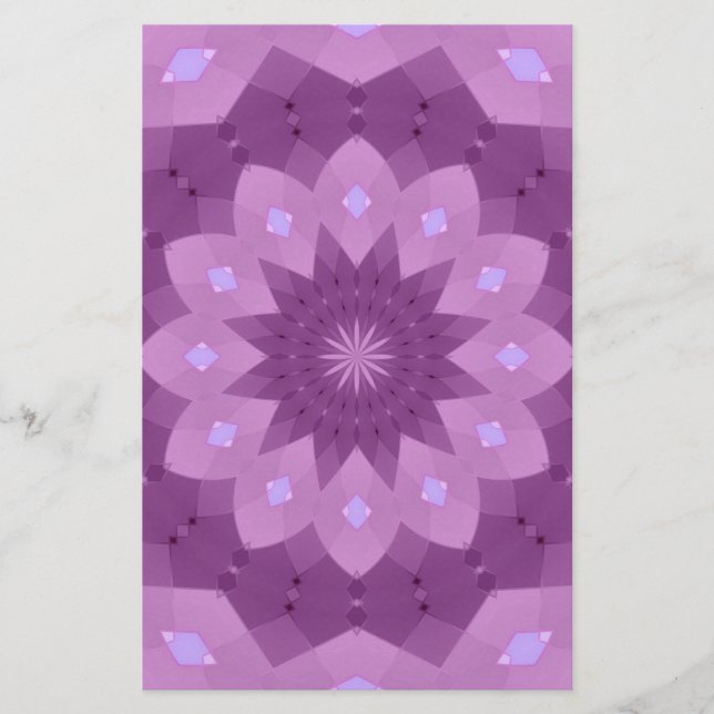 Papelaria Roseta púrpura e rosa (Frente)