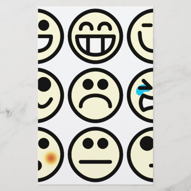 Papelaria rosto feliz emoticon (Frente)