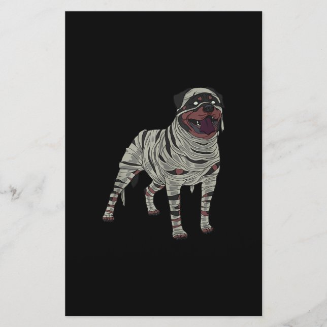 Papelaria Rottweiler Cachorro Múmia Halloween Capas (Frente)