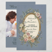Rótulo Vintage com Flores coloridas 23 + seu texto