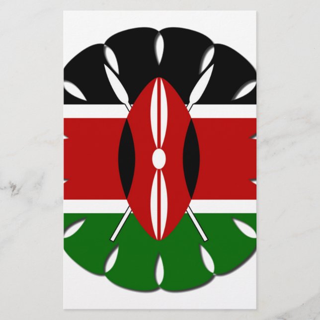 Papelaria Round Kenyan Motif: Um Símbolo Nacional (Frente)