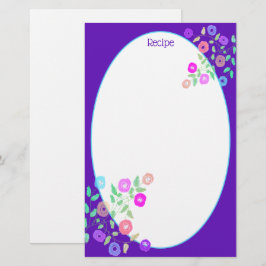 Papelaria Roxo com Arte Floral