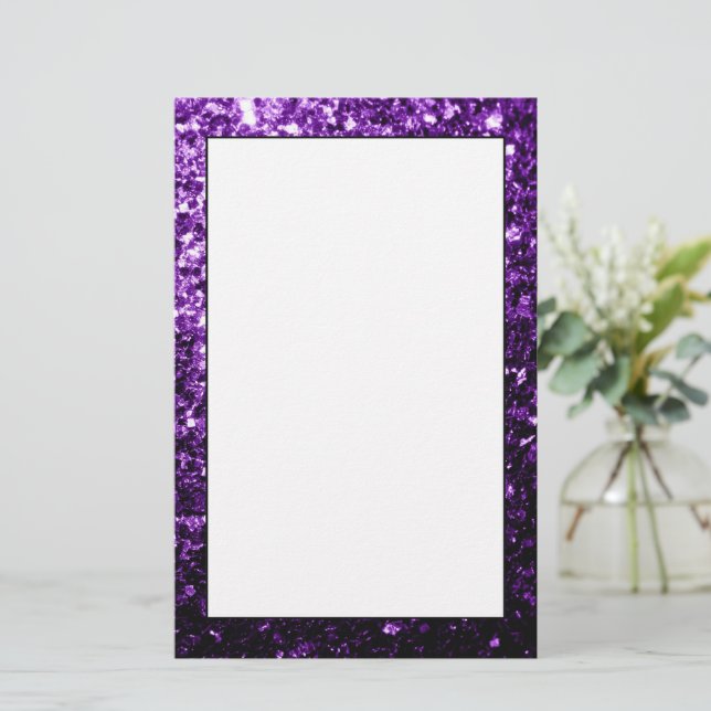 Papelaria Roxo escuro falso brilho glitter faíscas (Em pé/Frente)