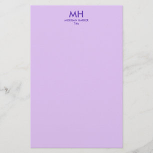 Papelaria Roxo Lilás Minimal Limpo Inicial