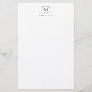 Papelaria Royal Monographic Crest Smokey Cinzas Personalizad