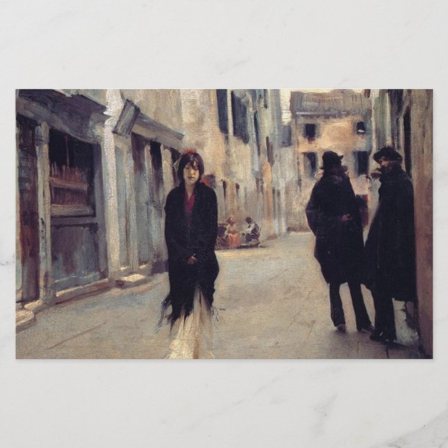 Papelaria Rua em Veneza (Mulher Elegante) (Cantora Sargent) (Frente)