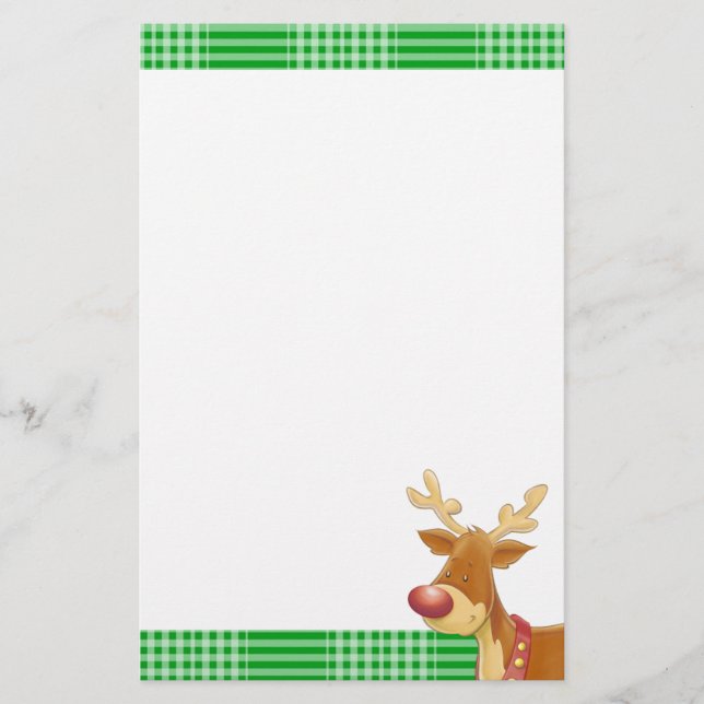 Papelaria Rudolph and Green Plaid (Frente)