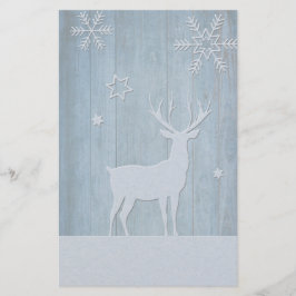 Papelaria Rustic Blue Wood Reindet — Natal
