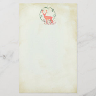 Papelaria Rustic Reindeer Boho Watercolor