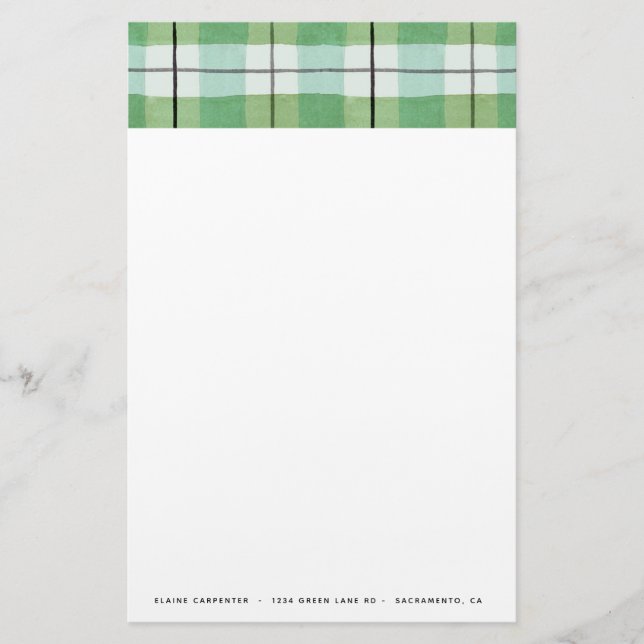 Papelaria Rustic Tartan | Papel de Carta Personalizado (Frente)