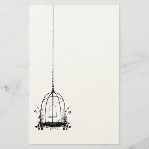 Papelaria Rustic Vintage Bird Cage