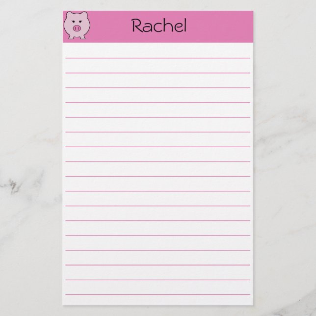 Papelaria Sadie the Pink Pig ~ Cute Girly Kawaii (Frente)