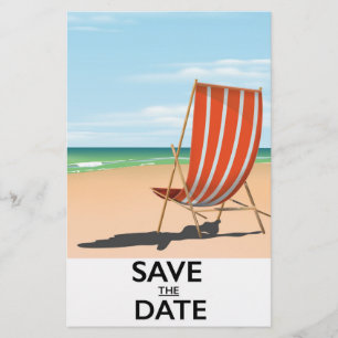 Papelaria Salve a data vintage Beach poster