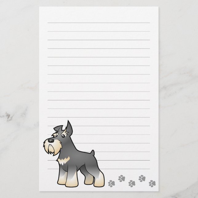 Papelaria Schnauzer dos desenhos animados (Frente)