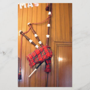 Papelaria Scotland Bagpipe Tartan Xadrez Instrumento Musical