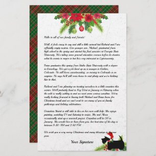 Papelaria Scottie Dog Xadrez Newletter de Natal Personalizad