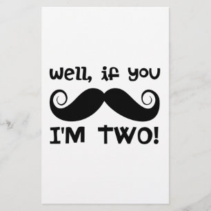 Papelaria segundo aniversário Mustache
