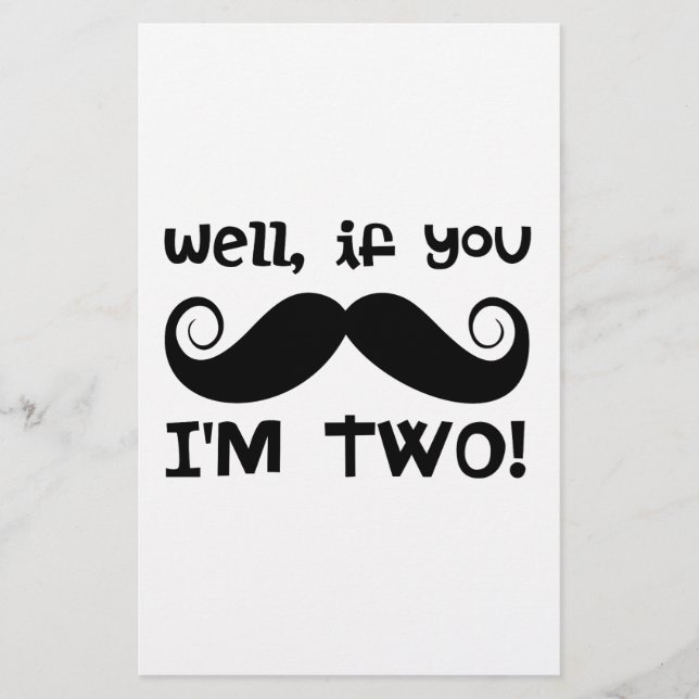 Papelaria segundo aniversário Mustache (Frente)